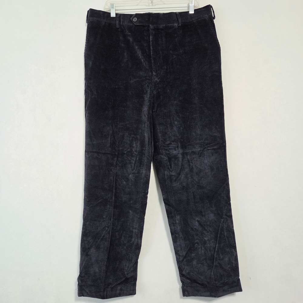 Samuelsohn Corduroy Pants Men 35x29 Navy Cuffed Trouser Classic Preppy Old Money
